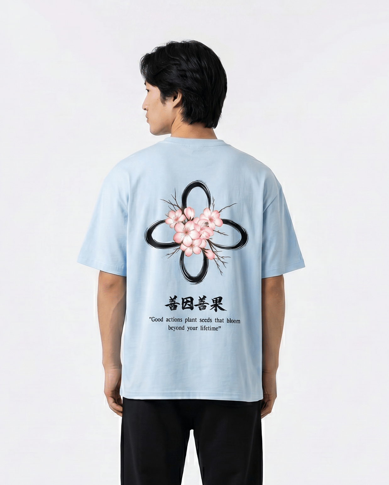 Babyblau Oversized Tee - Sakura - Destinée Clothing