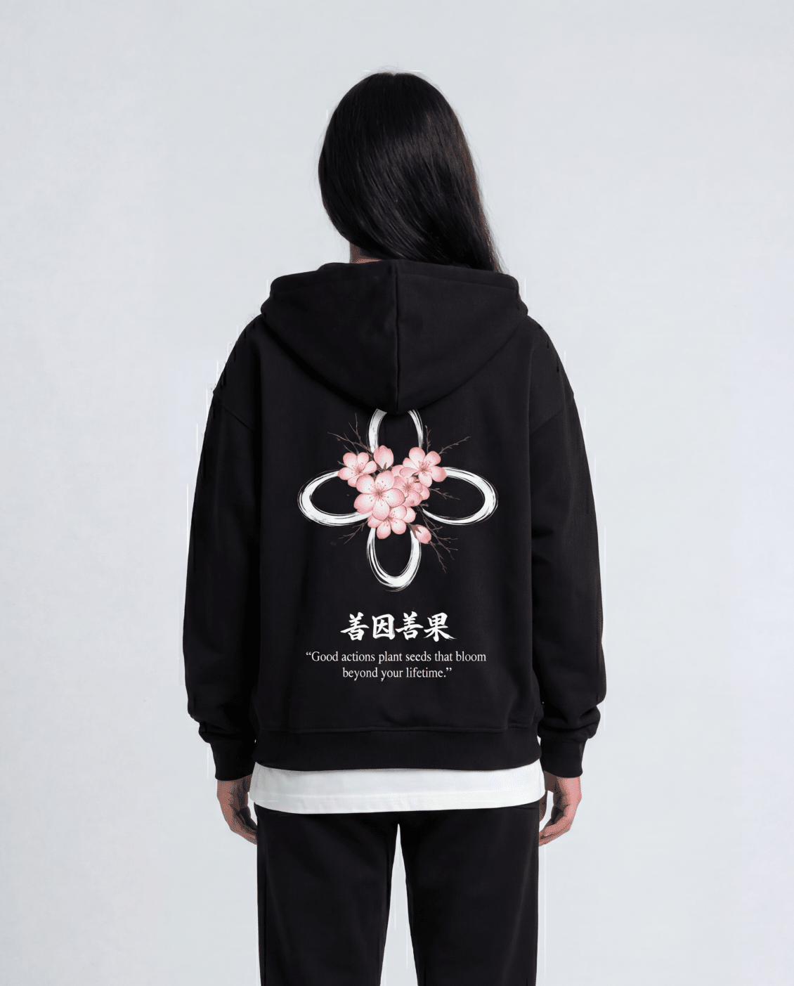 Oversized Zipper Hoodie - Sakura - Destinée Clothing