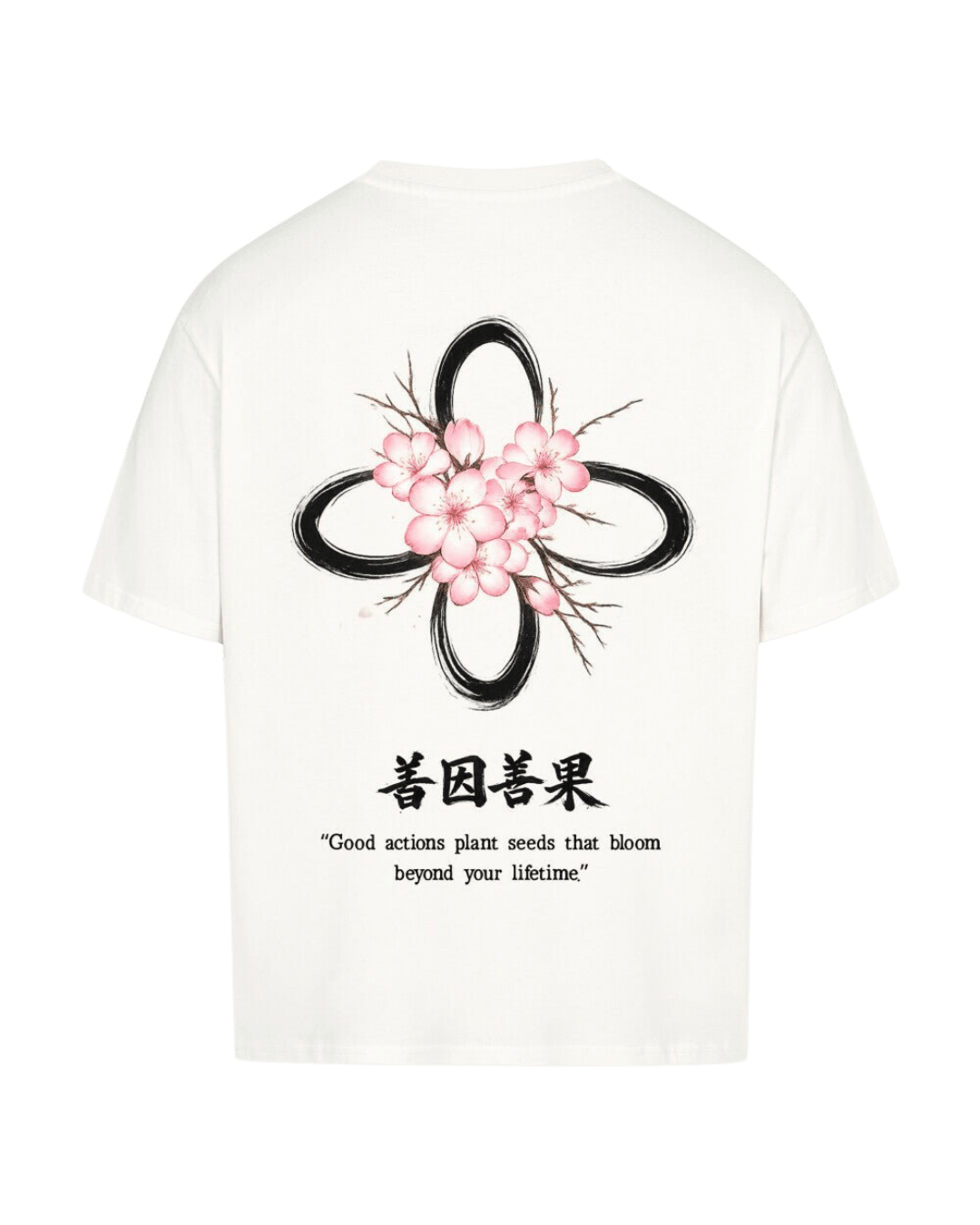 Weiß Oversized Tee - Sakura - Destinée Clothing