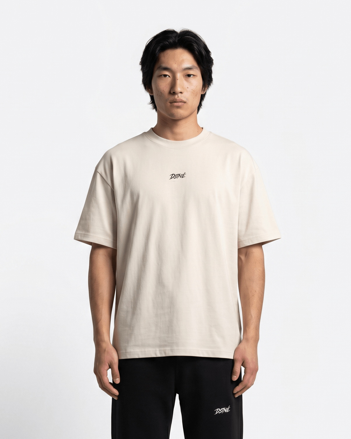 Beige Oversized Tee - Sakura - Destinée Clothing