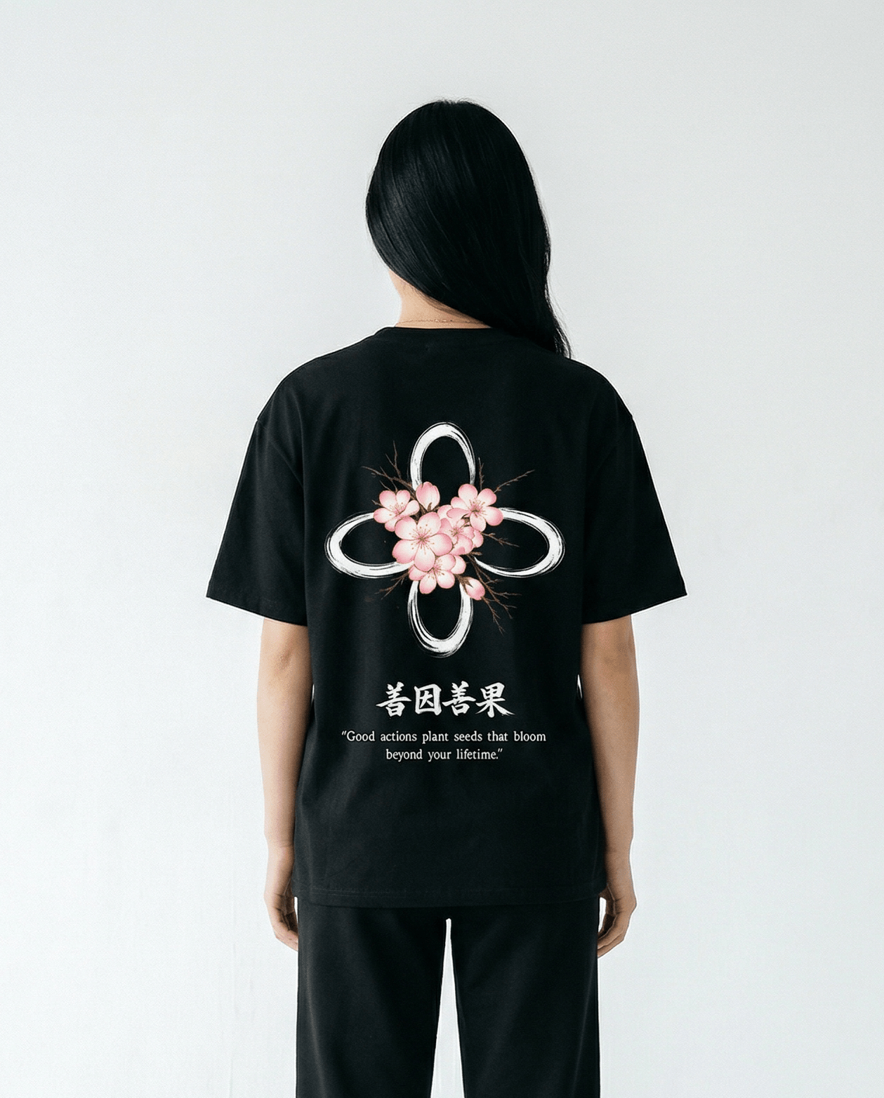 Black Oversized Shirt - Sakura - Destinée Clothing