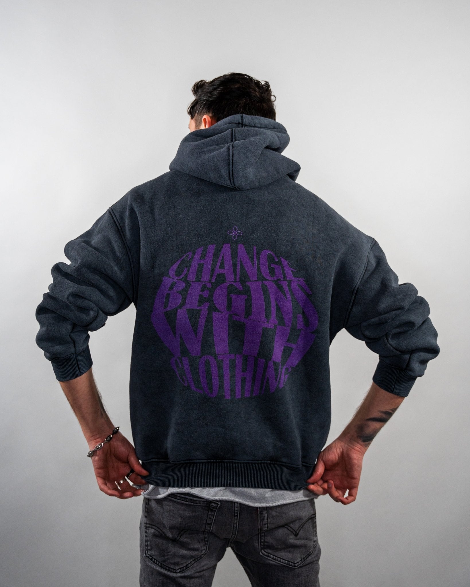 Oversized Hoodie - Change Begins With Clothing - Destinée Clothing