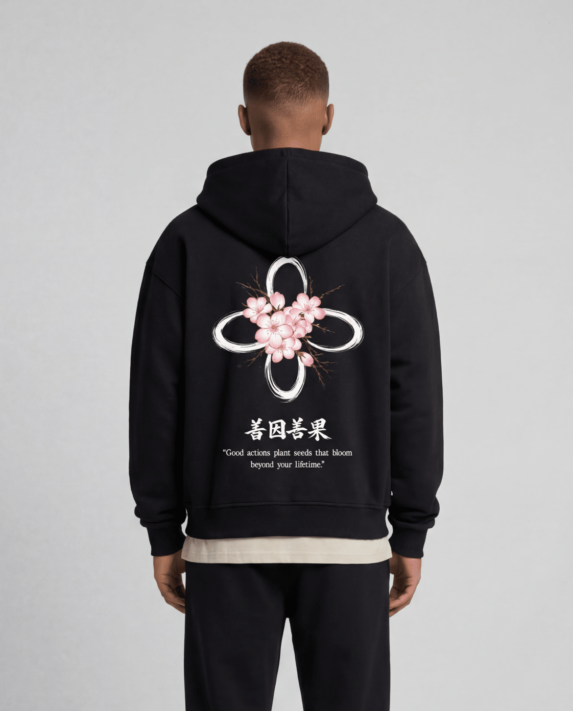 Oversized Zipper Hoodie - Sakura - Destinée Clothing