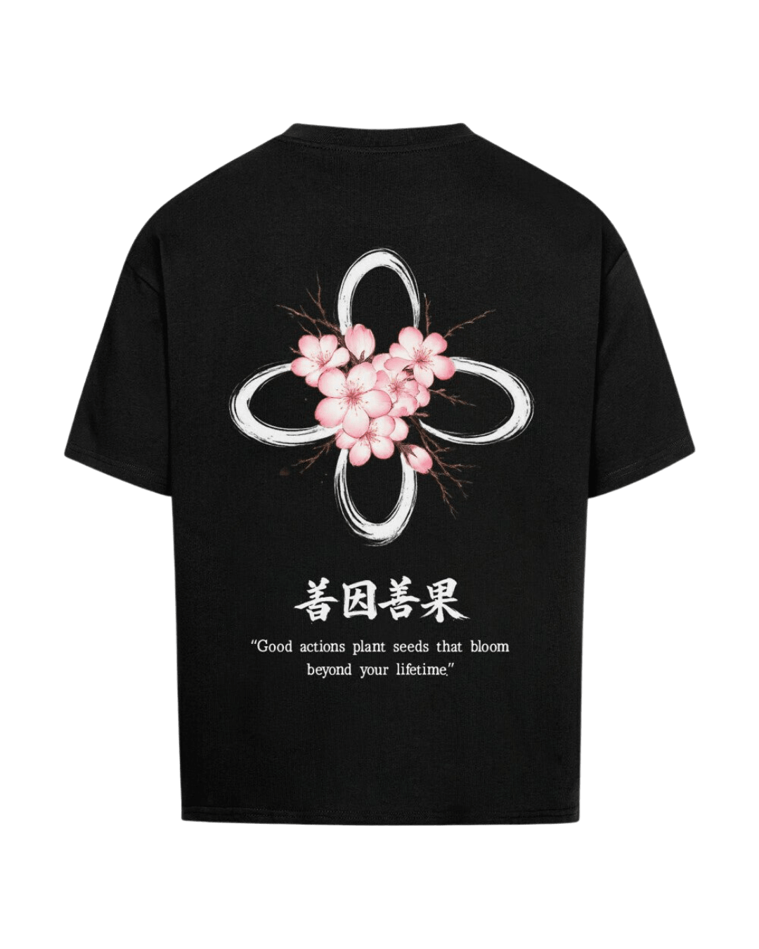 Schwarz Oversized Tee - Sakura - Destinée Clothing